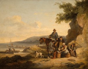 On the Beach at Portshead by William Shayer